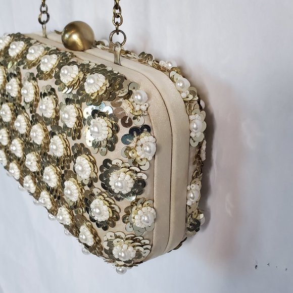 Santi Vintage Sequin Beaded Clutch Bag - Picture 4 of 9